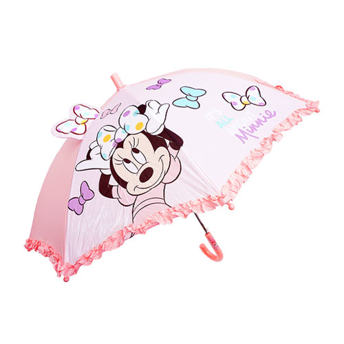 미니마우스 리본입체 홀로그램 유아용 우산 47cm